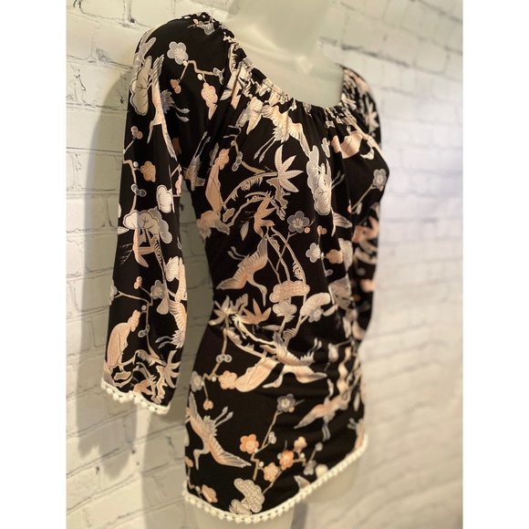 Floral peasant blouse size Medium - Picture 4 of 6